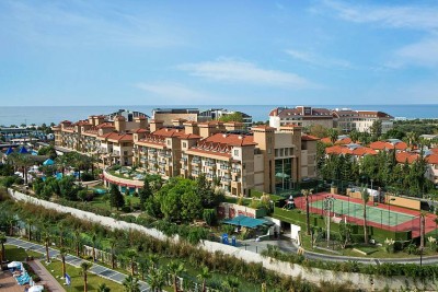 Panoramic view of the resort buildings