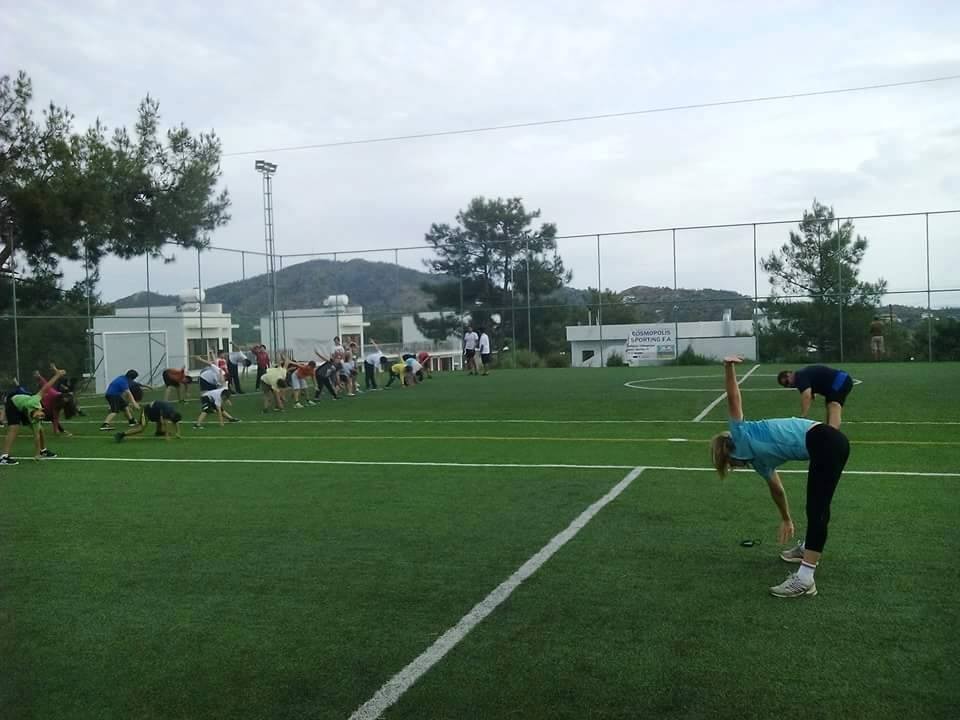 Zone d'échauffement sur le terrain de mini-football