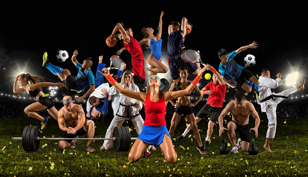 Athletes training at a sports camp