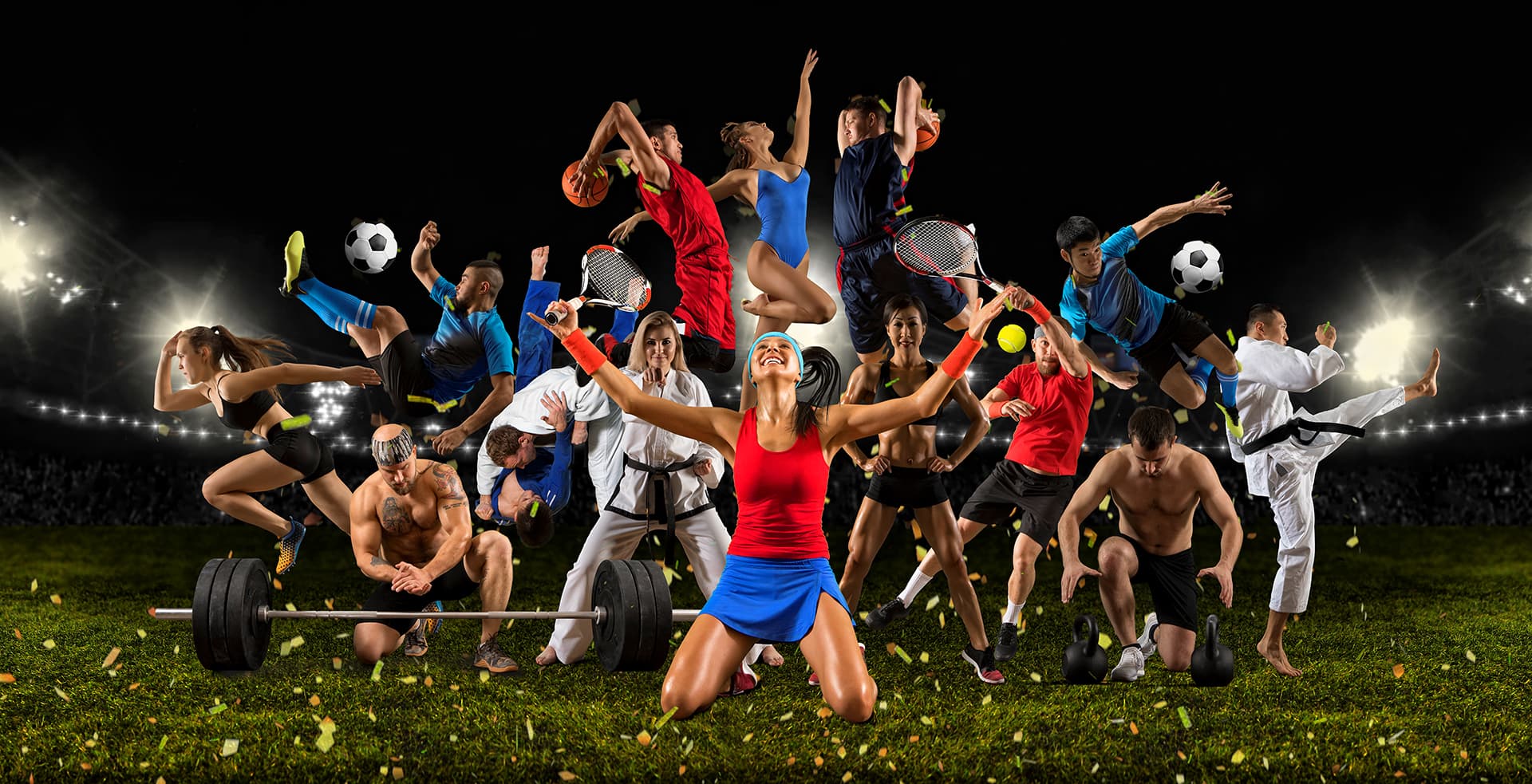 Athletes training at a sports camp